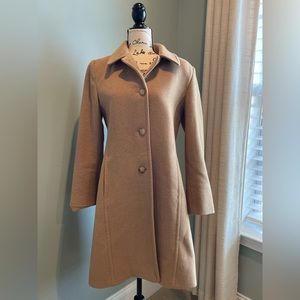 Classic Larry Levine Wool Peacoat - Size 8 in Camel Color